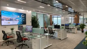 Image shows a newly fitted out office space