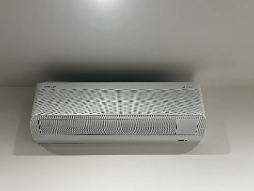 Image shows an air conditioning unit fitted by Hardy Building Solutions